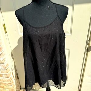 Charming Charlie, Black, Sleeveless, Blouse, Size Large